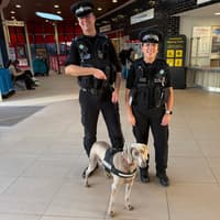 Police dog Roxy helps uncover drugs as arrests are made in crime crackdown at train station