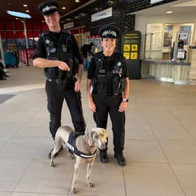Police dog Roxy was on hand to help sniff out offenders during two days of action at Wakefield Westgate