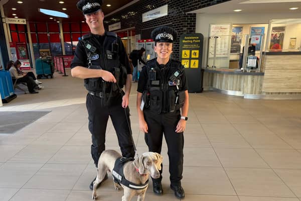 Police dog Roxy was on hand to help sniff out offenders during two days of action at Wakefield Westgate
