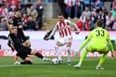 COMPARISON: Drawn by Leeds United defender Nico Elvedi, left, pictured in action for Borussia Monchengladbach against FC Koln.