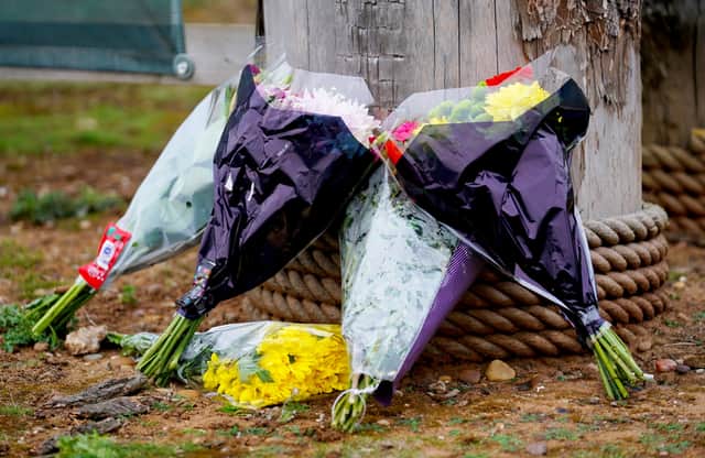 Flowers left at Yorkshire Wildlife Park