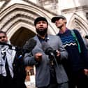 Deputy Green Party leader Mothin Ali speaking outside Royal Court Of Justice, London