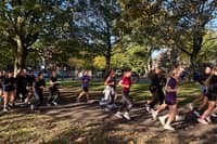 She Runs Leeds running through Woodhouse Moor on Saturday morning run