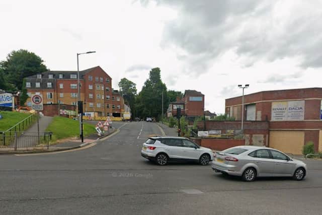 The fire broke out at a disused car garage on Front Street.