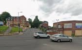 The fire broke out at a disused car garage on Front Street.