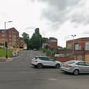 The fire broke out at a disused car garage on Front Street.