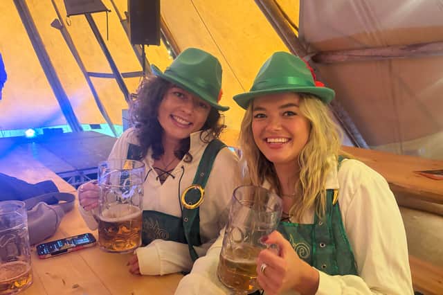 Jodie Tourell and Milly Dawson are celebrating their friends' birthday at Oktoberfest this year