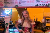 Bar staff Kate Eccles gearing up for another day of Oktoberfest in Leeds