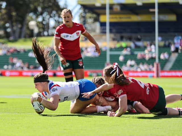 Leeds Rhinos' Connie Boyd in action for England against Wales last week. Picture by Anita Reca/SWpix.com.