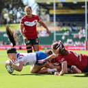 Leeds Rhinos' Connie Boyd in action for England against Wales last week. Picture by Anita Reca/SWpix.com.