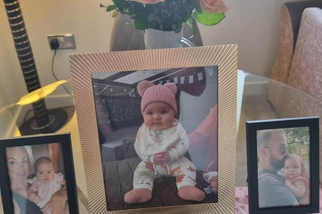 Beloved photos of Esta with her parents, Lynsey Carr and Leon High