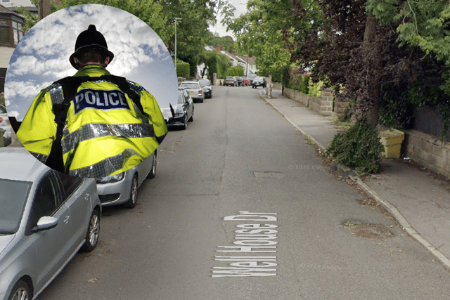 The vehicle collided with a wall on Well House Drive in Roundhay.