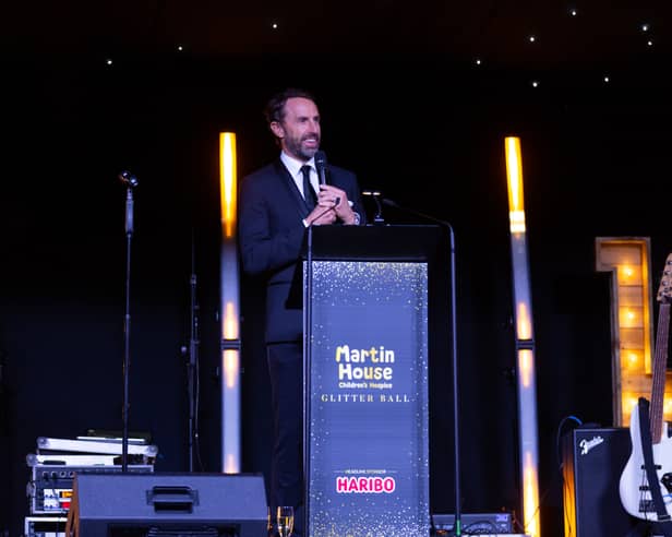 Sir Gareth Southgate speaking at Martin House Glitter Ball 2026