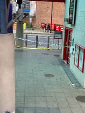 A police cordon is in place at Pudsey Bus Station.