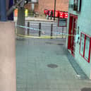A police cordon is in place at Pudsey Bus Station.
