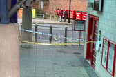 A police cordon is in place at Pudsey Bus Station.