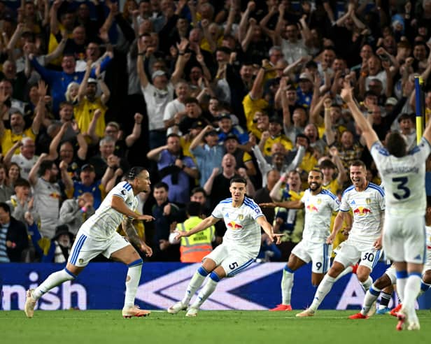 THE BEST: Atmosphere saluted by Leeds United star Noah Okafor, left.