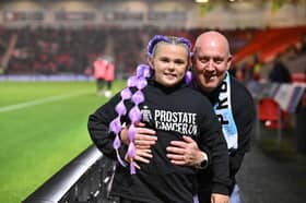 Freya Dunn with her dad Martin at Doncaster Rovers