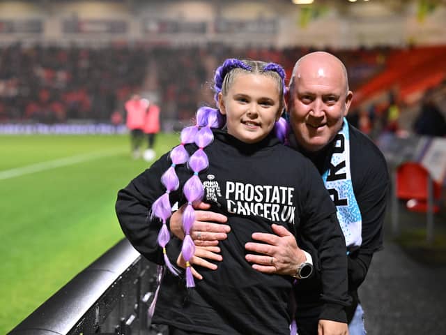 Freya Dunn with her dad Martin at Doncaster Rovers