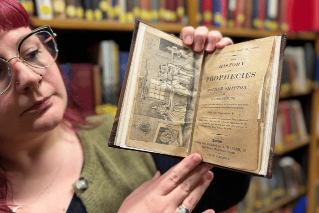 A 19th-century volume of Mother Shipton’s eerie prophecies on display at Leeds Central Library ahead of Halloween