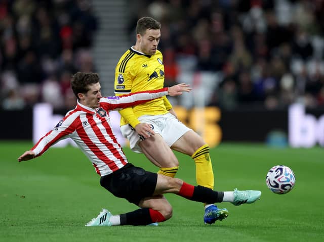 VERDICT: Of Leeds United point from Sunderland defender Trai Hume, left.