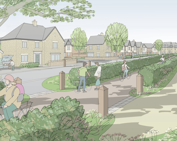 An artist's impression of the East of Otley housing development