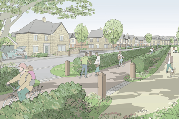 An artist's impression of the East of Otley housing development