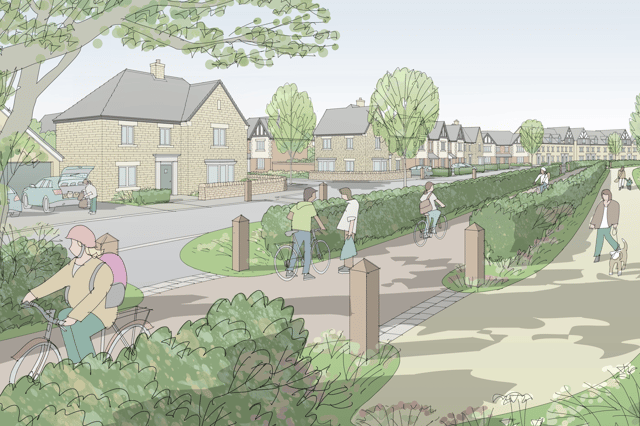 An artist's impression of the East of Otley housing development