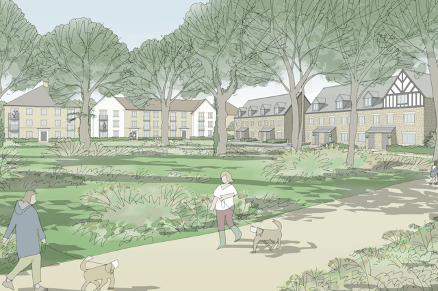 An alternative impression of what the completed development may look like outside of Otley