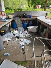 A caravan was reportedly set alight during the incident which occurred on October 16