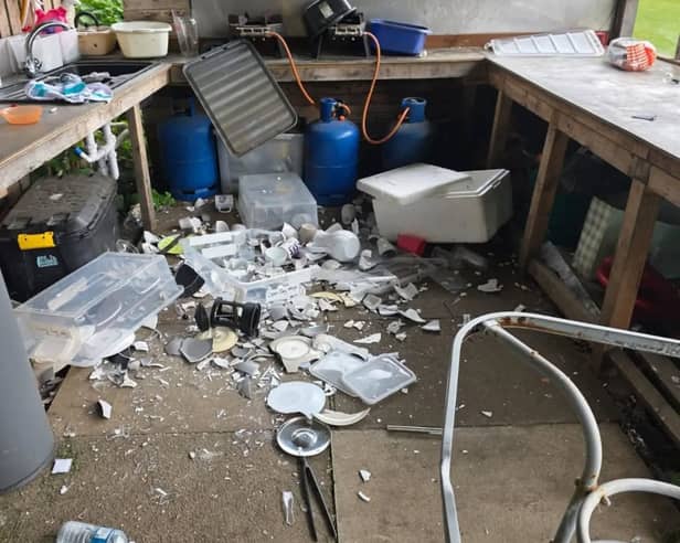 A caravan was reportedly set alight during the incident which occurred on October 16