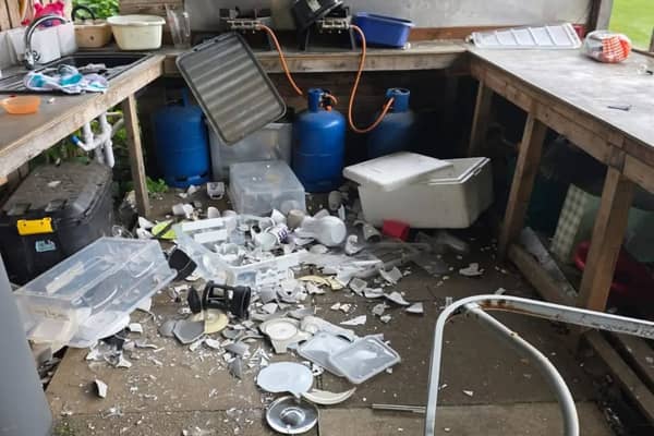 A caravan was reportedly set alight during the incident which occurred on October 16