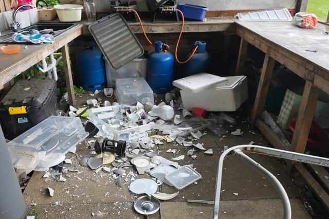 A caravan was reportedly set alight during the incident which occurred on October 16