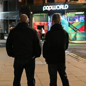 West Yorkshire Police officers on night-time patrol as part of Project Vigilant, a proactive initiative targeting predatory behaviour and sexual violence in town and city centres