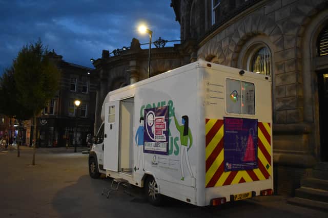 Women Friendly Leeds runs the Women’s Night Safe Space Service, which operates from a healthcare bus near Leeds Corn Exchange every Saturday night between 10pm and 3am