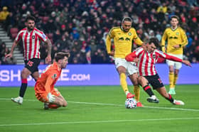 Dominic Calvert-Lewin wanted a penalty at Sunderland after a coming together with Luke O'Nien.