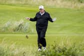 US President Donald Trump plays golf at his Trump Turnberry golf course in South Ayrshire