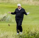 US President Donald Trump plays golf at his Trump Turnberry golf course in South Ayrshire