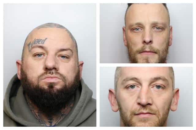 Leeds Crown Court heard Christopher Laking (left) was directing Chris Wilson (top right) and Luke Cockerill (bottom right) as part of the drug empire.