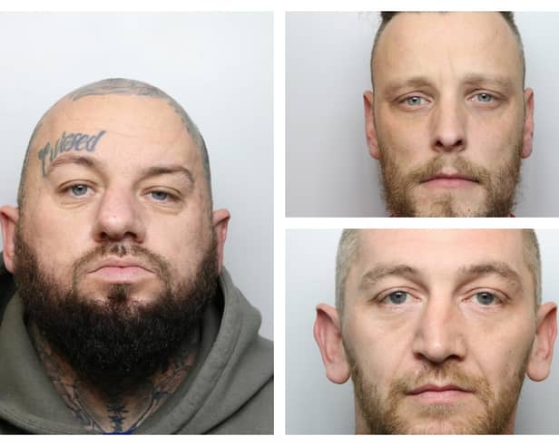 Leeds Crown Court heard Christopher Laking (left) was directing Chris Wilson (top right) and Luke Cockerill (bottom right) as part of the drug empire.