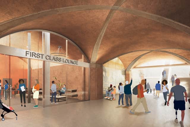 The renovated Leeds Station arches.