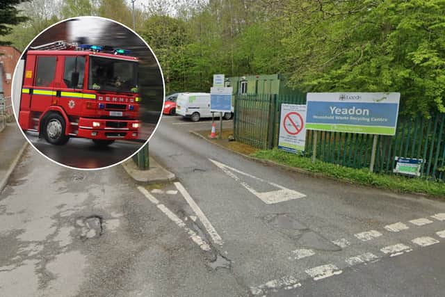 Yeadon household recycling centre is closed because of the fire.