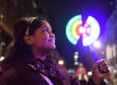 28th October 2026
Leeds Light Night
Pictured 8 year old Maya Govindgari with her spinning wheel at Light Night
Picture Gerard Binks