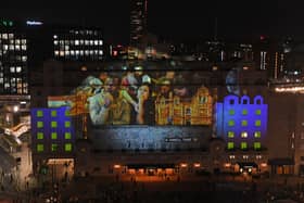 The Queens Hotel featured a huge projection as part of this year’s Leeds Light Night.