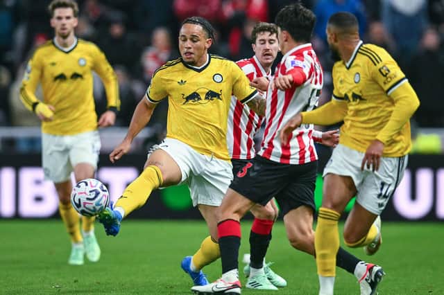 Leeds United's Noah Okafor was fit enough only for the bench at Sunderland.