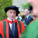 Sir Patrick Stewart, after receiving his honorary degree at University of Leeds.
17th July 2014. Picture Jonathan Gawthorpe