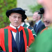 Sir Patrick Stewart, after receiving his honorary degree at University of Leeds.
17th July 2014. Picture Jonathan Gawthorpe