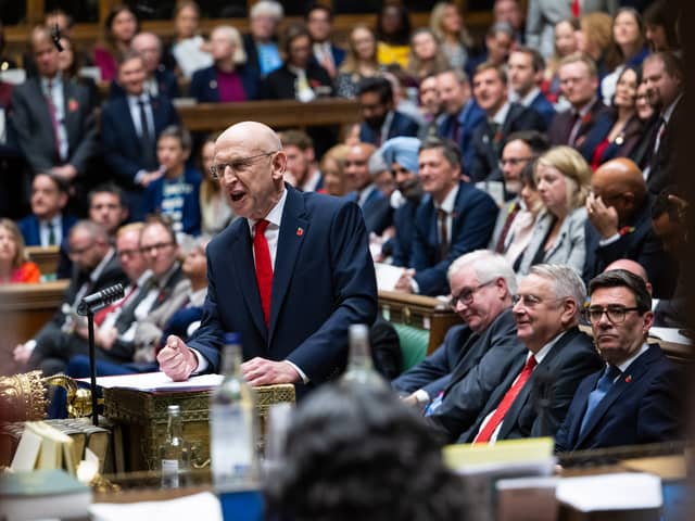 Chancellor of the Exchequer John Healey delivering his budget in the House of Commons