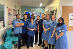 Matron Laura Sedgley (third from left) with the Neuro Critical Care team.