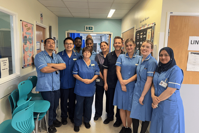 Matron Laura Sedgley (third from left) with the Neuro Critical Care team.